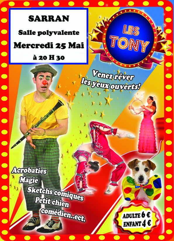 Affichette LES TONY à SARRAN