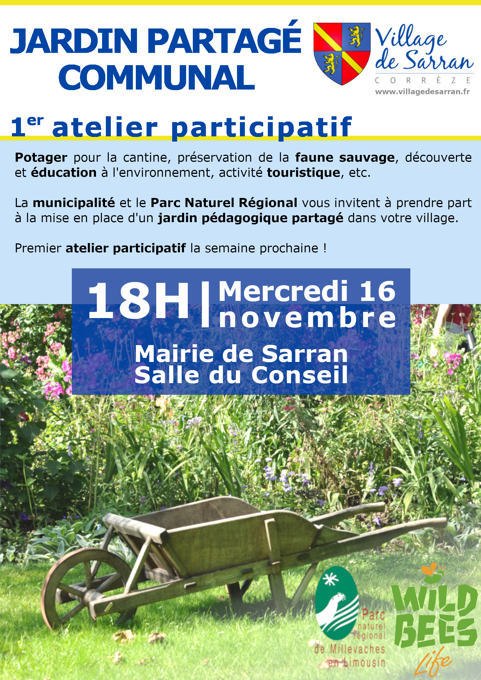 Invitation atelier participatif jardin Sarran