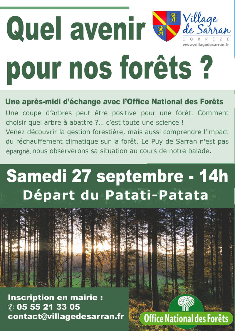 Quel avenir pour nos forêts ? Parlons-en avec l'ONF le samedi 27 septembre