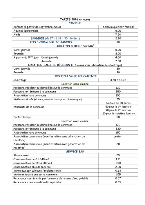 TARIFS 2026 page 0001